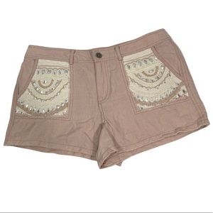 Free People Silver Detailed Pink Short